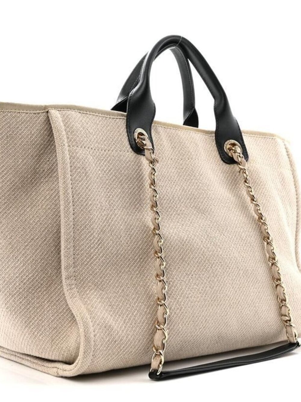 CHANEL NORTH SOUTH DEAUVILLE CANVAS TOTE MEDIUM - Picture 2 of 8